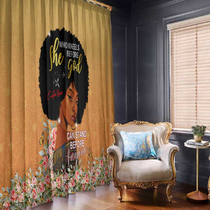 Personalized African Black Women Window Curtain She Who Kneels Before God