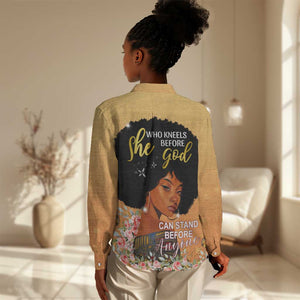 Personalized African Black Women Women Casual Shirt She Who Kneels Before God