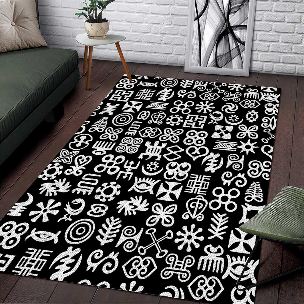 African Adinkra Area Rug - Mixed Pattern Symbols