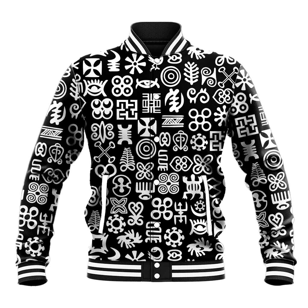 African Adinkra Baseball Jacket - Mixed Pattern Symbols DT02