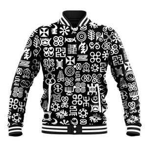 African Adinkra Baseball Jacket - Mixed Pattern Symbols DT02