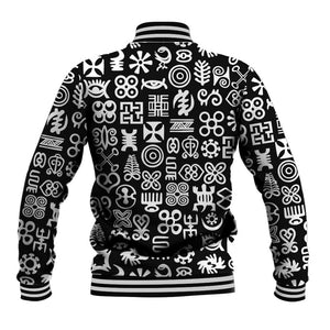 African Adinkra Baseball Jacket - Mixed Pattern Symbols DT02