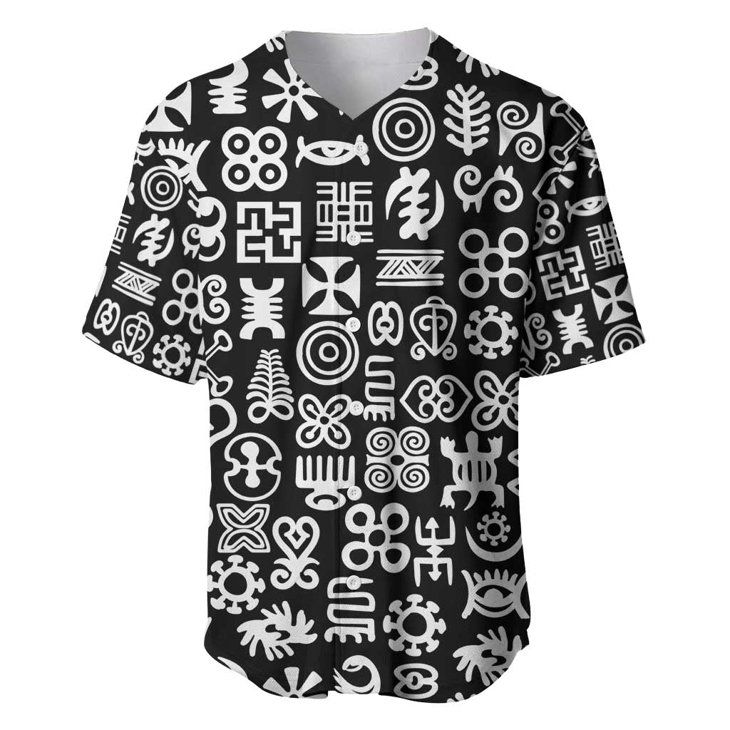 African Adinkra Baseball Jersey - Mixed Pattern Symbols