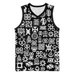 African Adinkra Basketball Jersey - Mixed Pattern Symbols DT02