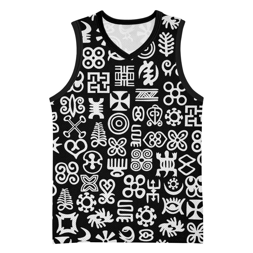 African Adinkra Basketball Jersey - Mixed Pattern Symbols DT02