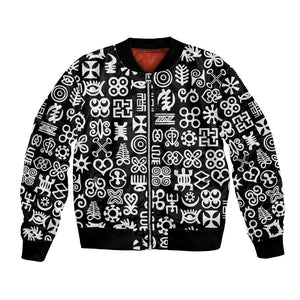 African Adinkra Bomber Jacket - Mixed Pattern Symbols