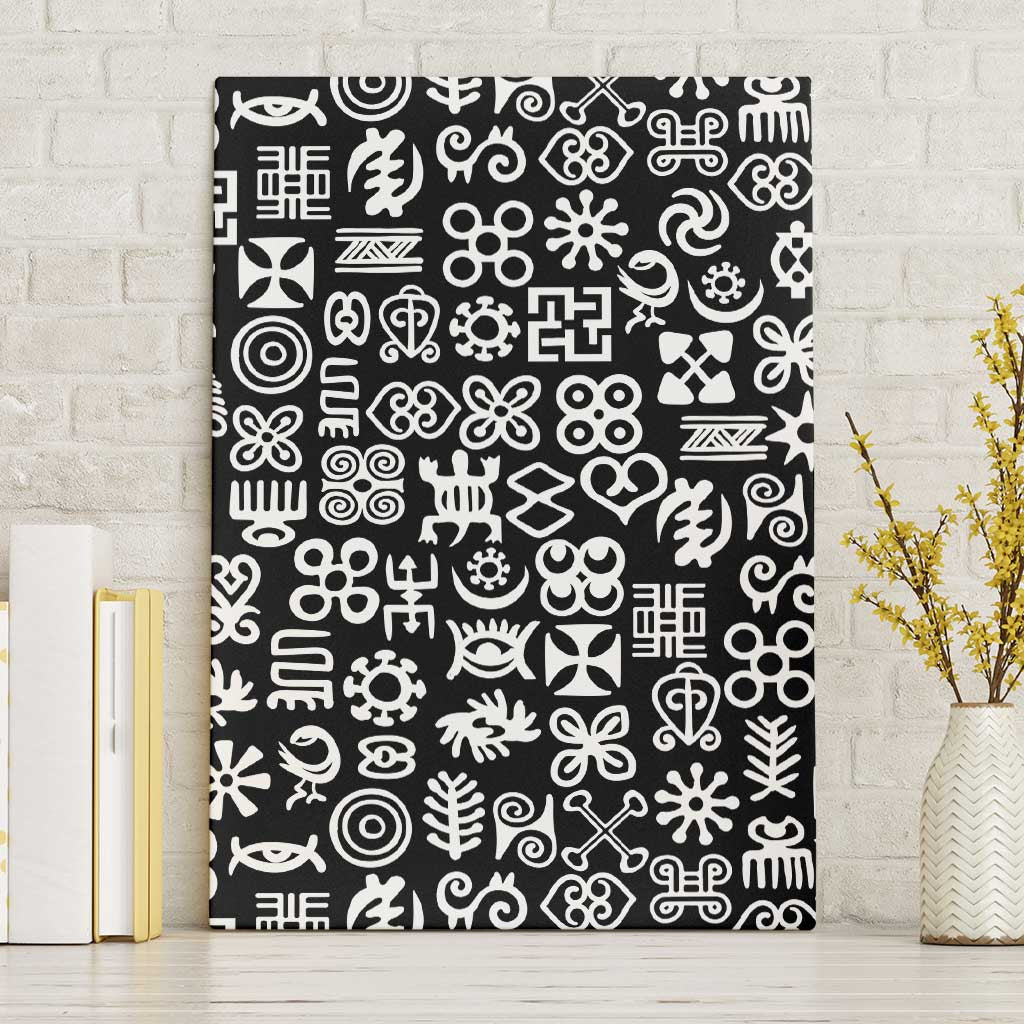 African Adinkra Canvas Wall Art - Mixed Pattern Symbols