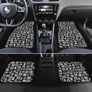 African Adinkra Car Mats - Mixed Pattern Symbols