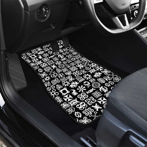 African Adinkra Car Mats - Mixed Pattern Symbols