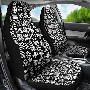 African Adinkra Car Seat Cover - Mixed Pattern Symbols