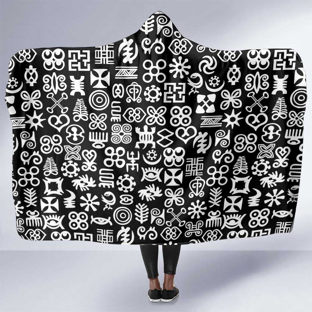 African Adinkra Hooded Blanket - Mixed Pattern Symbols