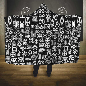 African Adinkra Hooded Blanket - Mixed Pattern Symbols