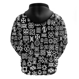 African Adinkra Hoodie - Mixed Pattern Symbols