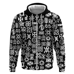 African Adinkra Hoodie - Mixed Pattern Symbols