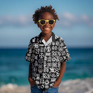 African Adinkra Kid Hawaiian Shirt - Mixed Pattern Symbols