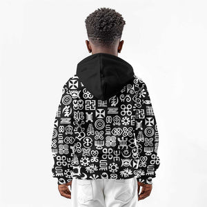 African Adinkra Kid Hoodie - Mixed Pattern Symbols