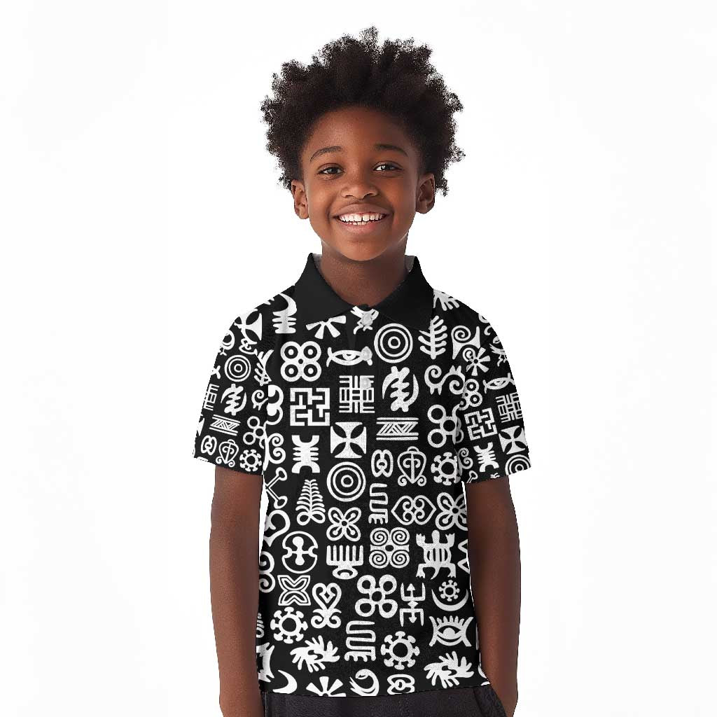 African Adinkra Kid Polo Shirt - Mixed Pattern Symbols