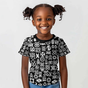 African Adinkra Kid T shirt - Mixed Pattern Symbols