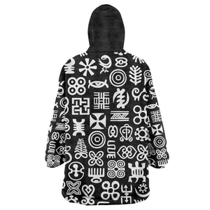 African Adinkra KId Wearable Blanket Hoodie - Mixed Pattern Symbols