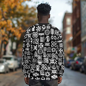 African Adinkra Long Sleeve Shirt - Mixed Pattern Symbols DT02