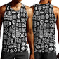 African Adinkra Men Tank Top - Mixed Pattern Symbols