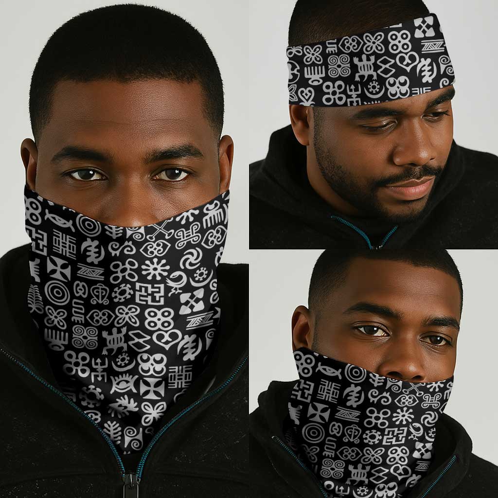 African Adinkra Neck Gaiter - Mixed Pattern Symbols DT02