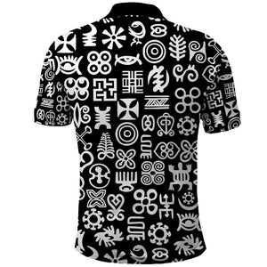 African Adinkra Polo Shirt - Mixed Pattern Symbols