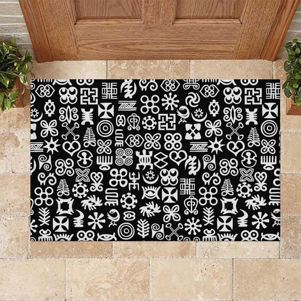 African Adinkra Rubber Doormat - Mixed Pattern Symbols