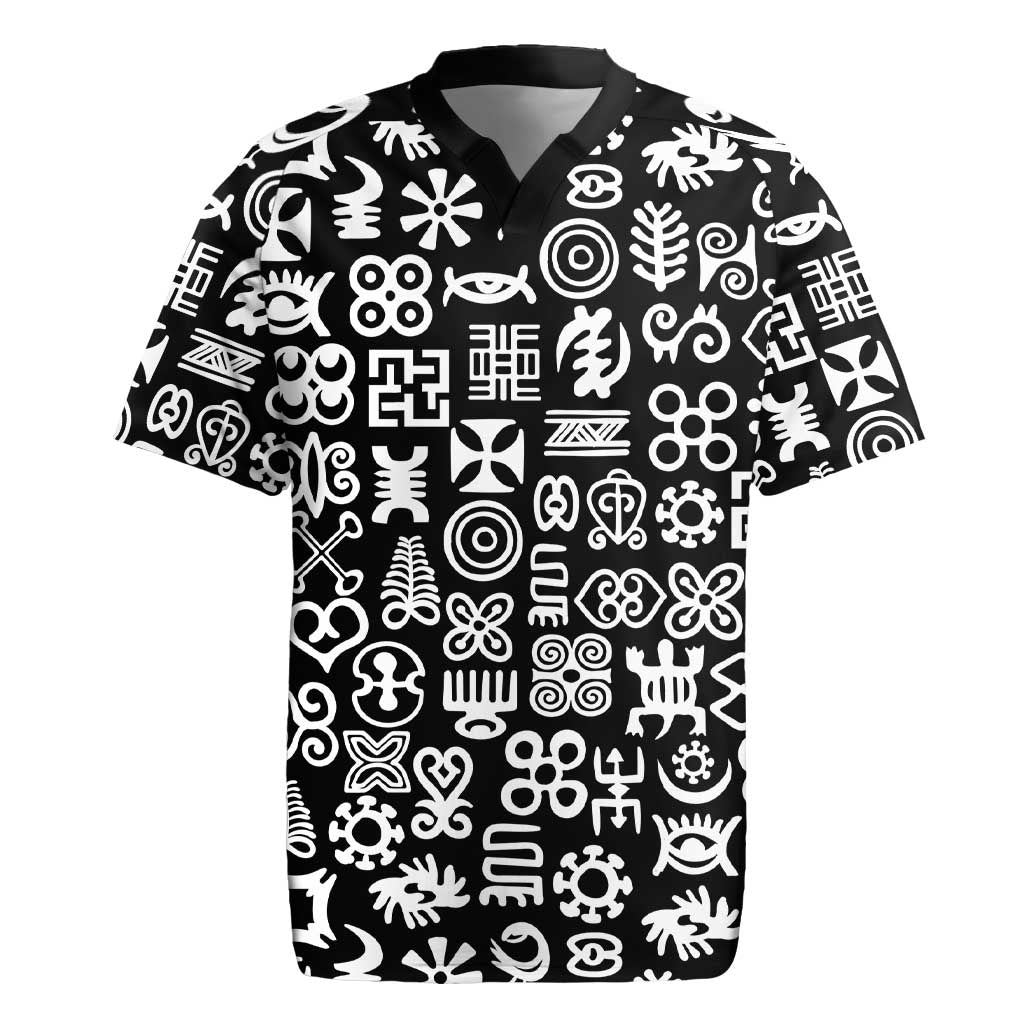 African Adinkra Rugby Jersey - Mixed Pattern Symbols