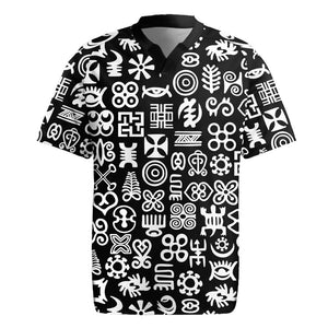 African Adinkra Rugby Jersey - Mixed Pattern Symbols