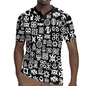 African Adinkra Rugby Jersey - Mixed Pattern Symbols