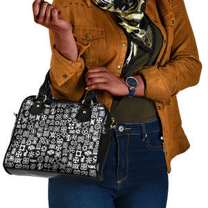 African Adinkra Shoulder Handbag - Mixed Pattern Symbols