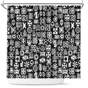 African Adinkra Shower Curtain - Mixed Pattern Symbols