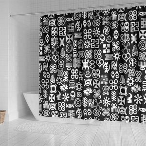 African Adinkra Shower Curtain - Mixed Pattern Symbols