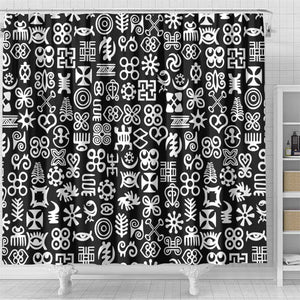 African Adinkra Shower Curtain - Mixed Pattern Symbols