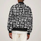 African Adinkra Sleeve Zip Bomber Jacket - Mixed Pattern Symbols