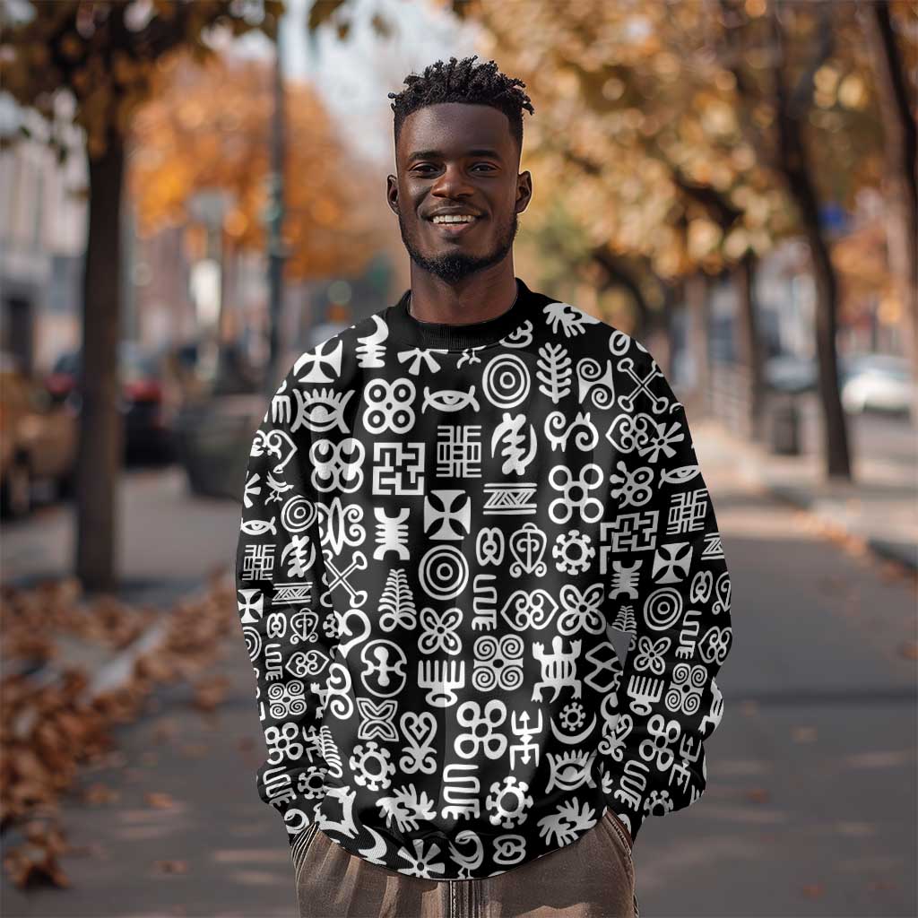 African Adinkra Sweatshirt - Mixed Pattern Symbols