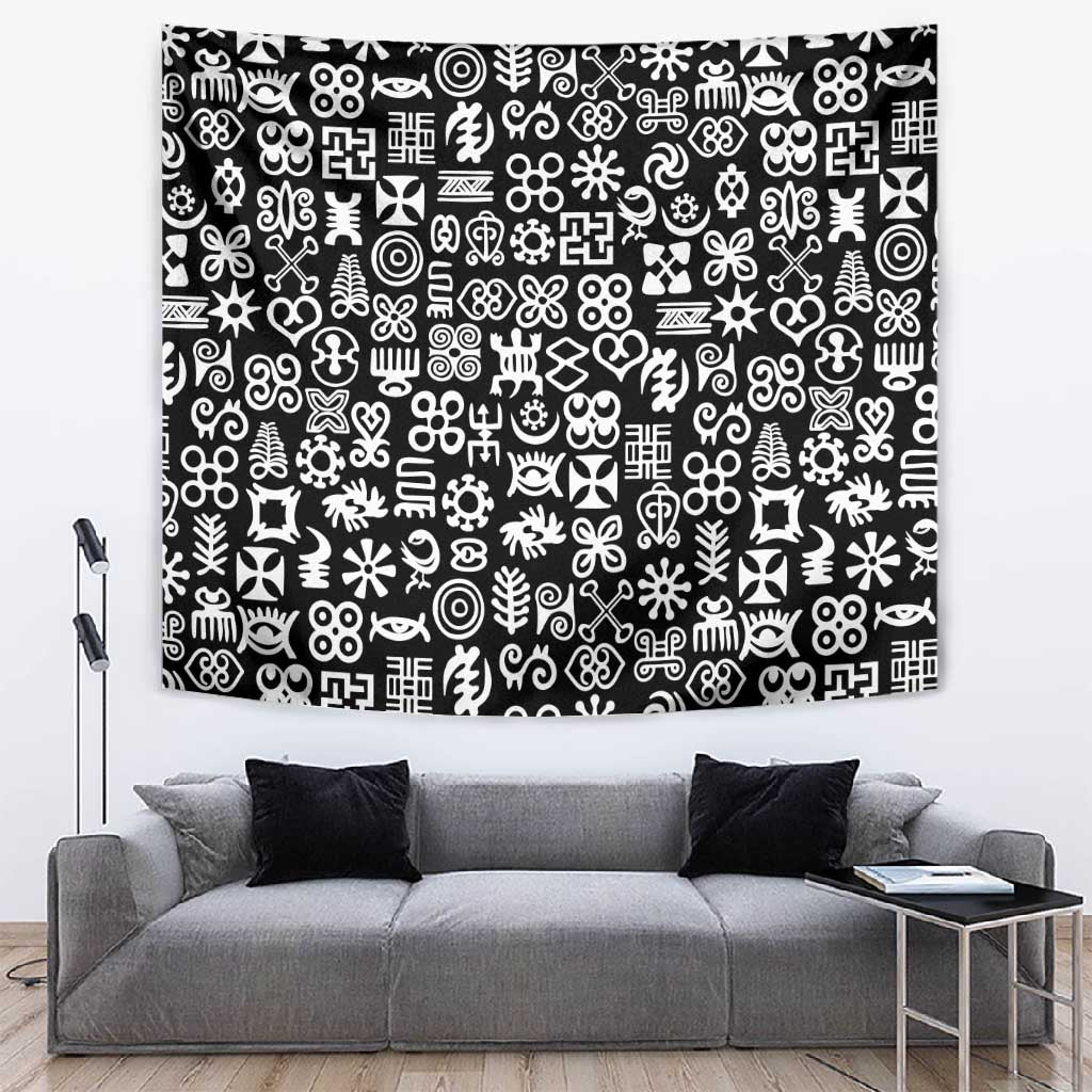 African Adinkra Tapestry - Mixed Pattern Symbols