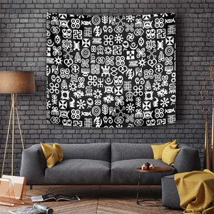 African Adinkra Tapestry - Mixed Pattern Symbols