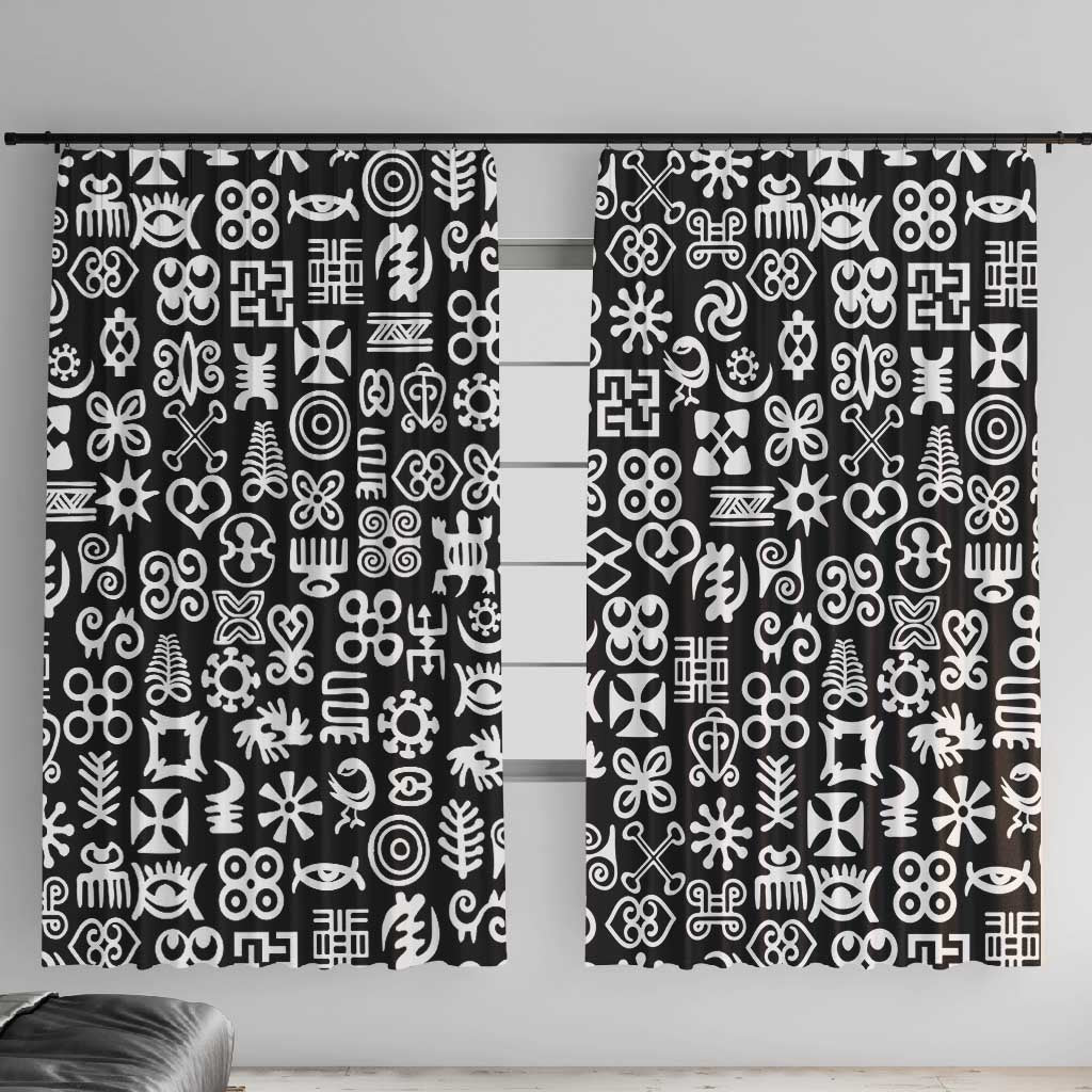 African Adinkra Window Curtain - Mixed Pattern Symbols