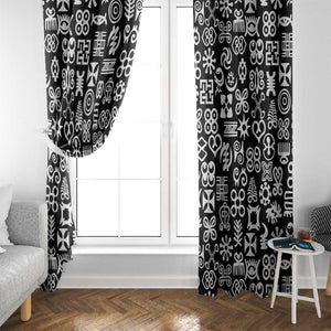 African Adinkra Window Curtain - Mixed Pattern Symbols