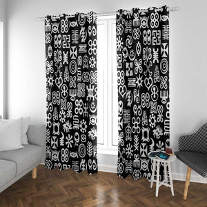 African Adinkra Window Curtain - Mixed Pattern Symbols