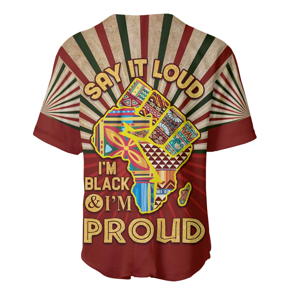 Proud African Baseball Jersey - Hand Up Africa Map Art