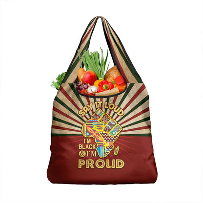 Proud African Grocery Bag - Hand Up Africa Map Art