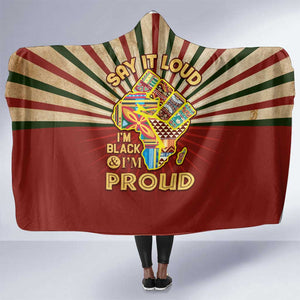 Proud African Hooded Blanket - Hand Up Africa Map Art