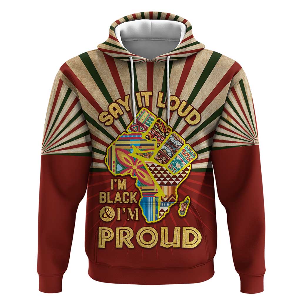 Proud African Hoodie - Hand Up Africa Map Art