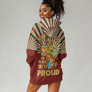 Proud African Hoodie Dress - Hand Up Africa Map Art