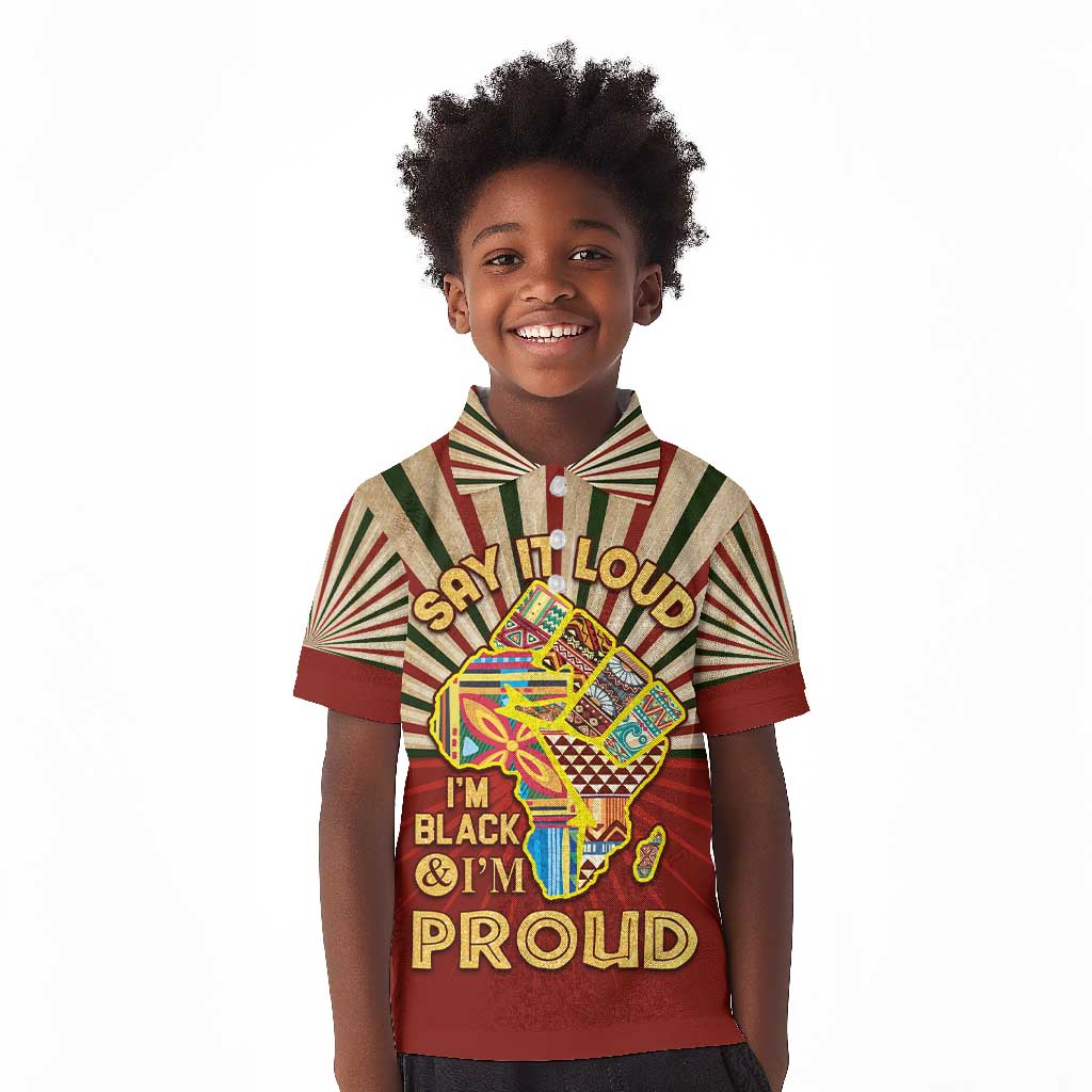 Proud African Kid Polo Shirt - Hand Up Africa Map Art