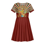 Proud African Kid Short Sleeve Dress - Hand Up Africa Map Art