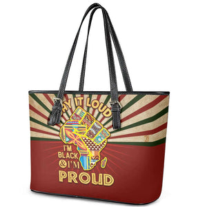 Proud African Leather Tote Bag - Hand Up Africa Map Art